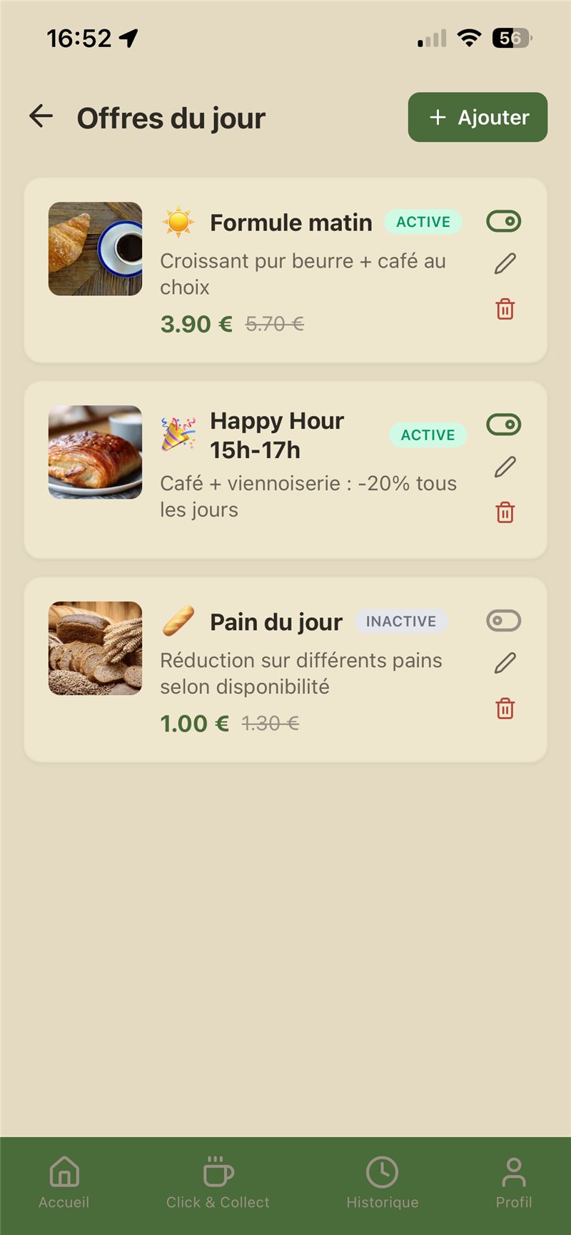 Café & boulangerie — écran 3