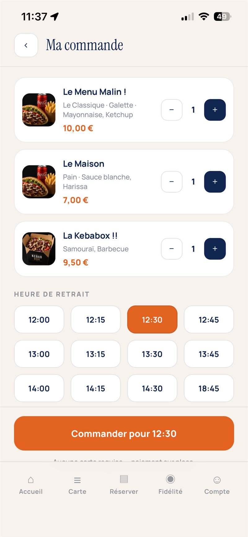 Blü Kebab — écran 2